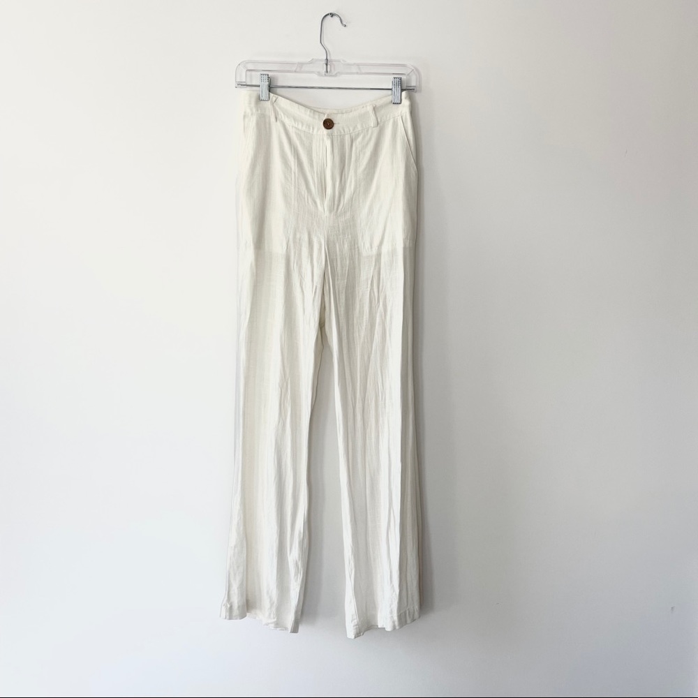 White Linen Beach Pants